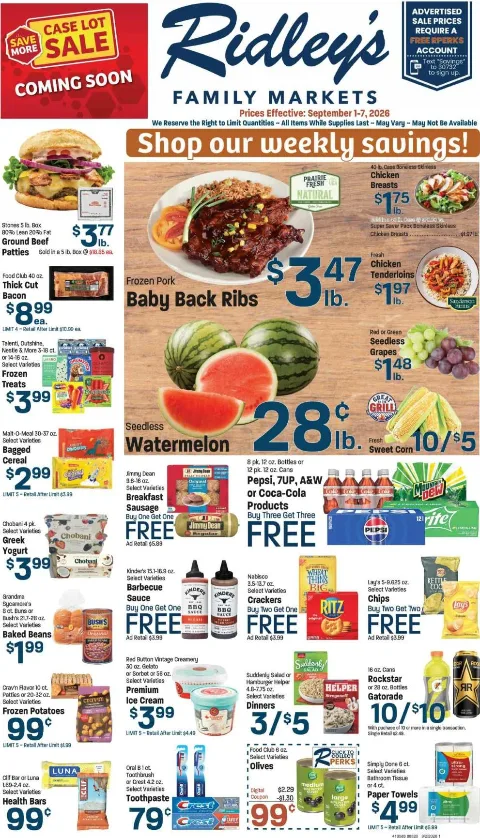 Ridley’s weekly ad cover
